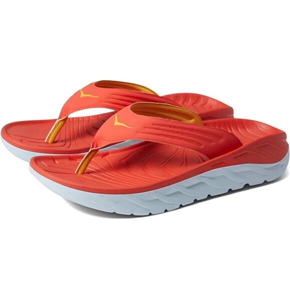 MEN'S HOKA ONE ONE ORA RECOVERY Fiesta Amber Yellow Sandals Size 10 - Picture 4 of 6